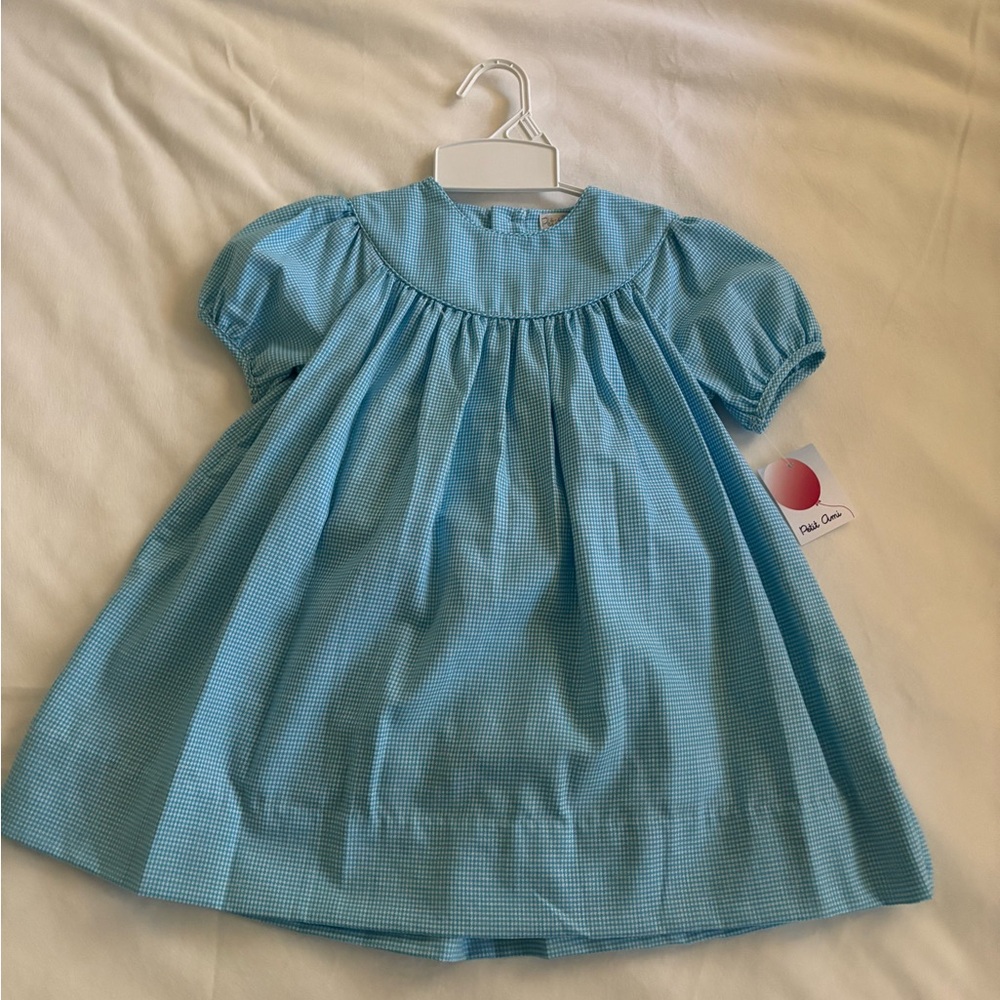 Petit Ami Turquoise Gingham Dress
